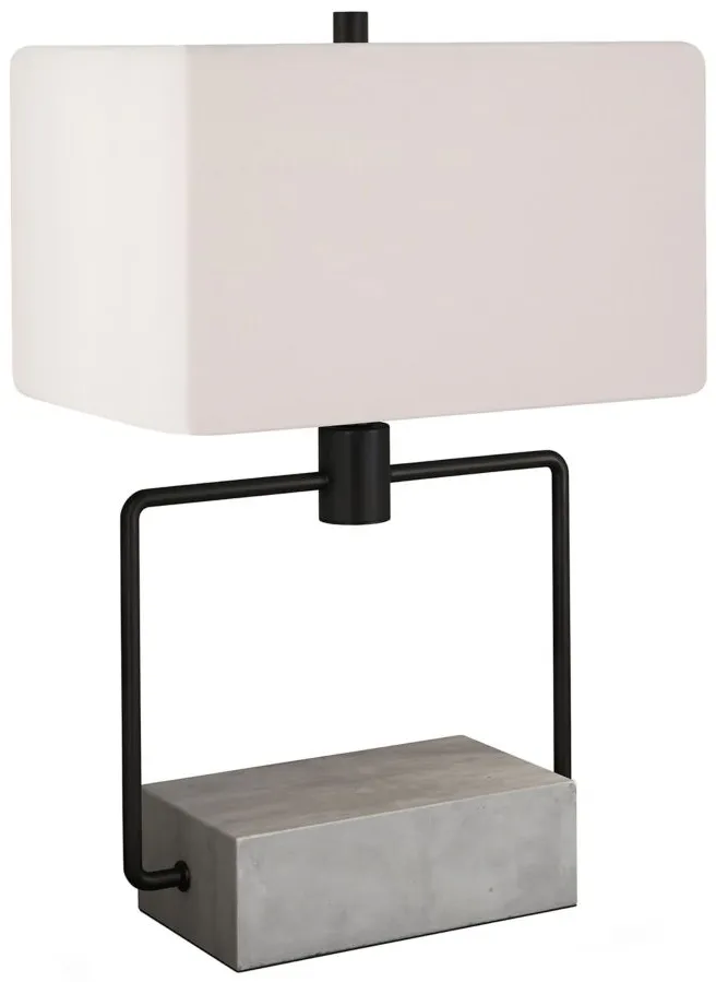 Matilde Concrete Table Lamp in Concrete/Blackened Bronze by Hudson & Canal