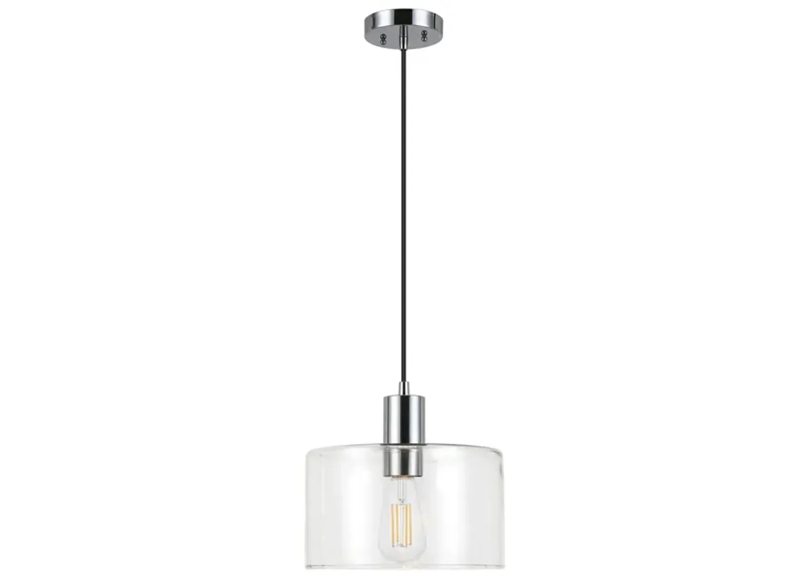 Embla Clear Glass Pendant in Polished Nickel by Hudson & Canal