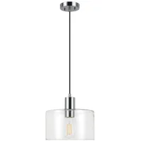 Embla Clear Glass Pendant in Polished Nickel by Hudson & Canal