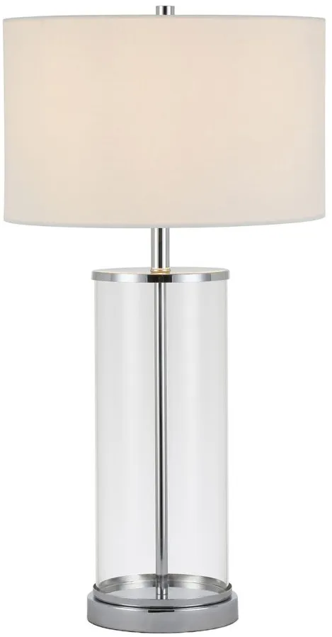 Dillan Clear Glass Table Lamp in Clear Glass/Polished Nickel by Hudson & Canal