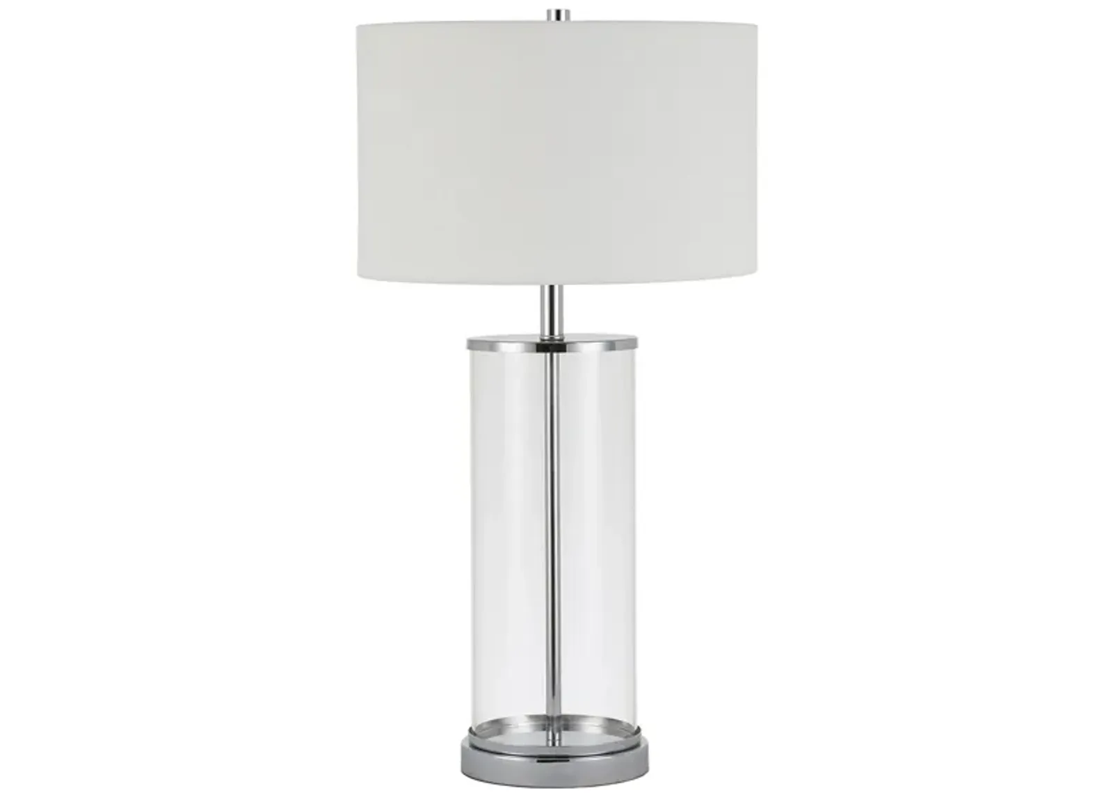 Dillan Clear Glass Table Lamp in Clear Glass/Polished Nickel by Hudson & Canal