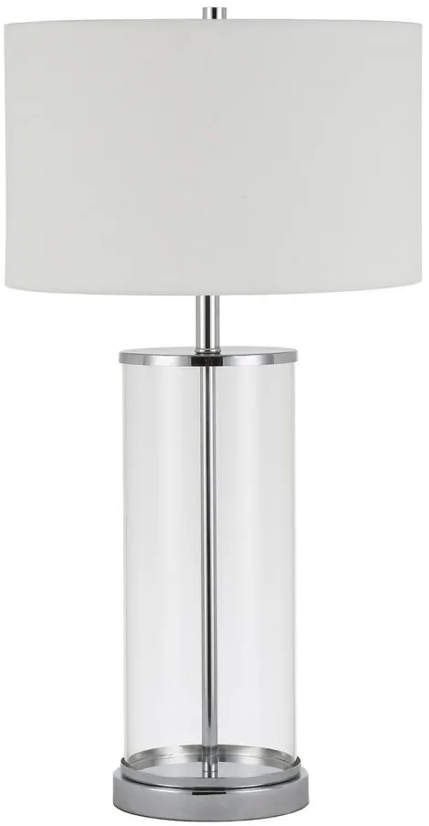 Dillan Clear Glass Table Lamp in Clear Glass/Polished Nickel by Hudson & Canal