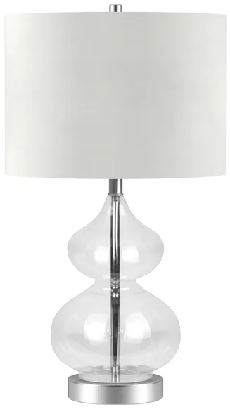 Klara Clear Glass Table Lamp in Clear Glass/Satin Nickel by Hudson & Canal