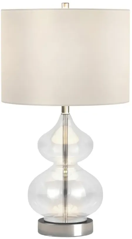 Klara Clear Glass Table Lamp in Clear Glass/Satin Nickel by Hudson & Canal