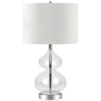Klara Clear Glass Table Lamp in Clear Glass/Satin Nickel by Hudson & Canal
