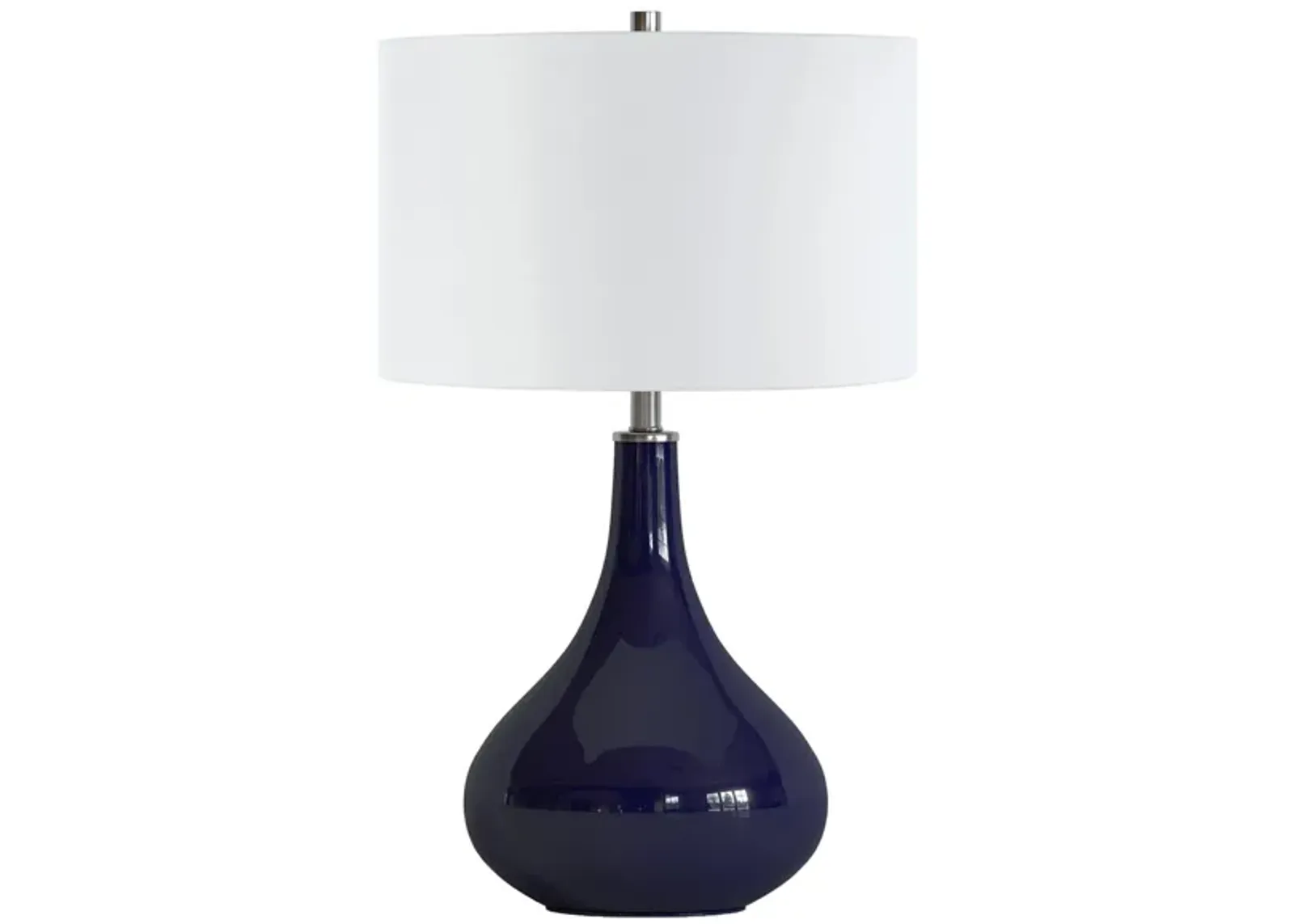 Valeria Glass Table Lamp in Navy Blue Glass by Hudson & Canal