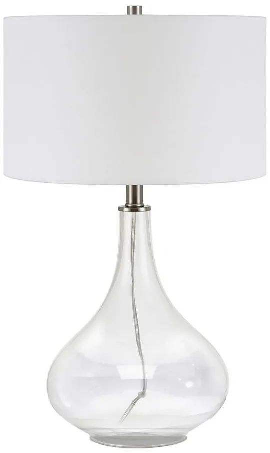 Valeria Clear Glass Table Lamp in Clear Glass by Hudson & Canal