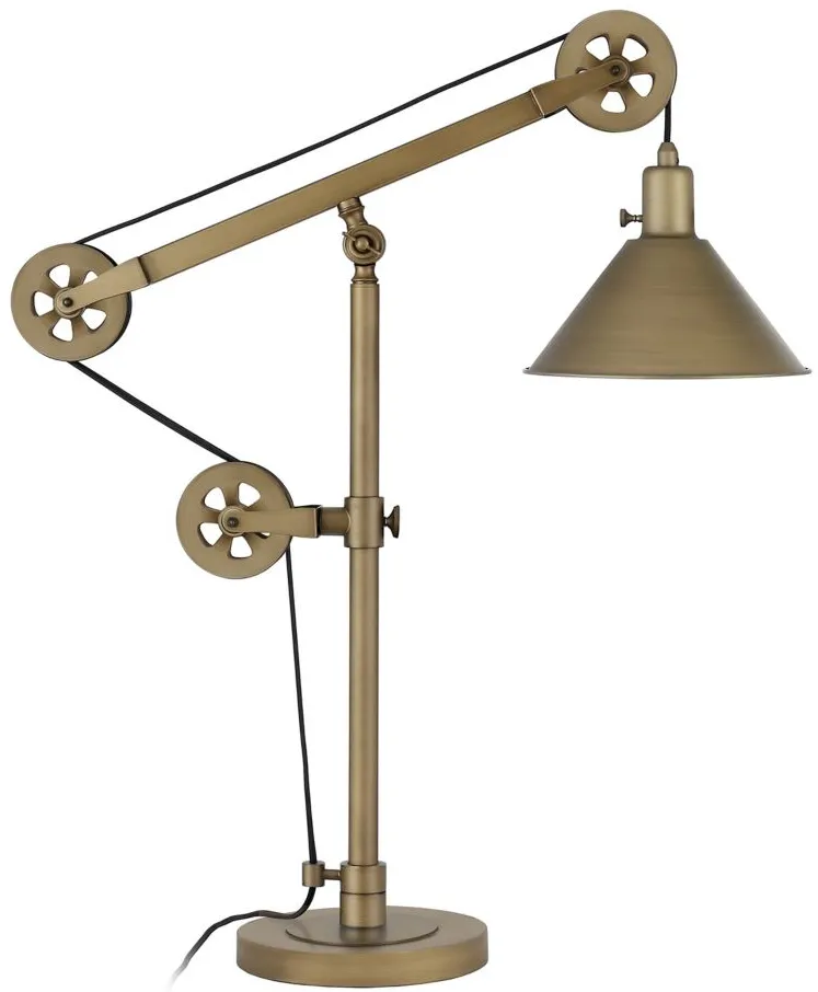 Costas Table Lamp with Pulley System in Brass by Hudson & Canal