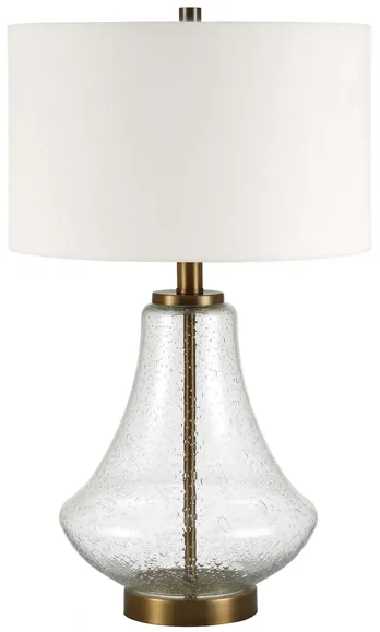 Marcas Table Lamp in Seeded Glass/Brushed Brass by Hudson & Canal