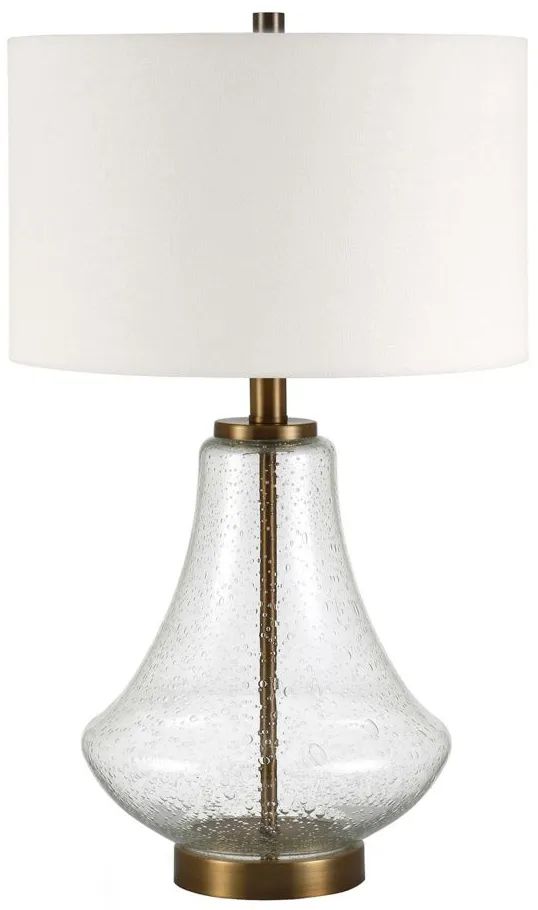 Marcas Table Lamp in Seeded Glass/Brushed Brass by Hudson & Canal