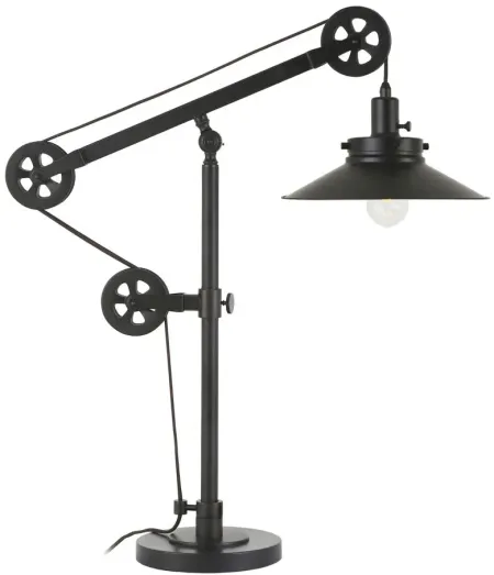 Costas Table Lamp with Pulley System in Blackened Bronze by Hudson & Canal