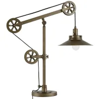 Costas Table Lamp with Pulley System in Brushed Brass by Hudson & Canal