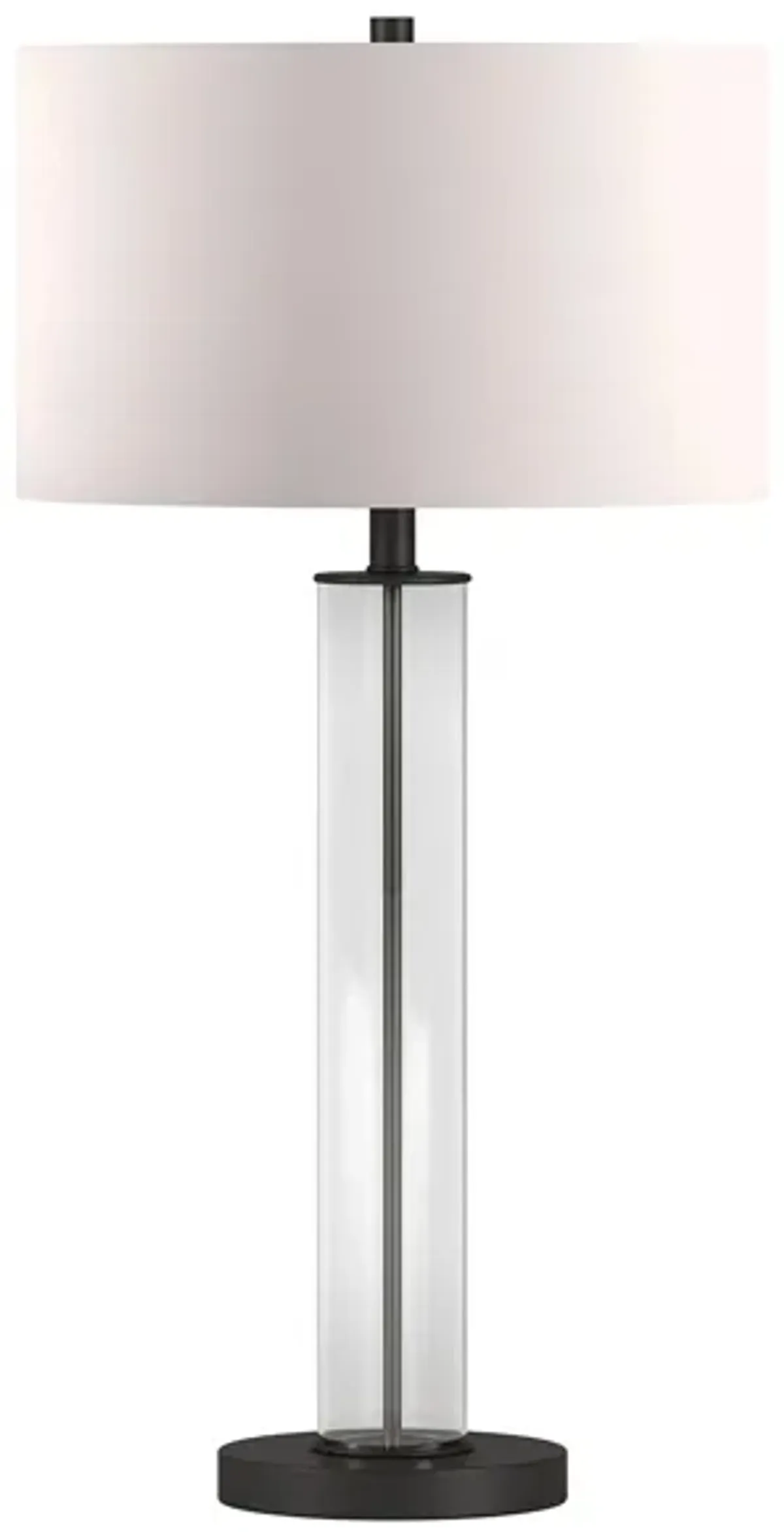 Bellamy Clear Glass Table Lamp in Clear Glass/Blackened Bronze by Hudson & Canal