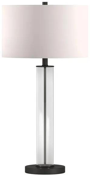 Bellamy Clear Glass Table Lamp in Clear Glass/Blackened Bronze by Hudson & Canal