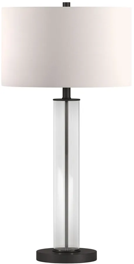 Bellamy Clear Glass Table Lamp in Clear Glass/Blackened Bronze by Hudson & Canal