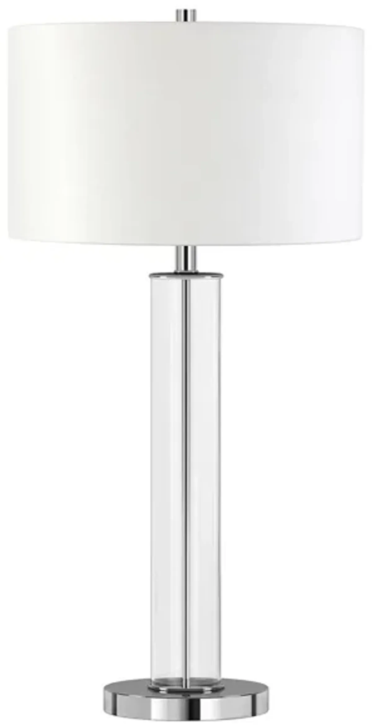 Bellamy Clear Glass Table Lamp in Clear Glass/Polished Nickel by Hudson & Canal