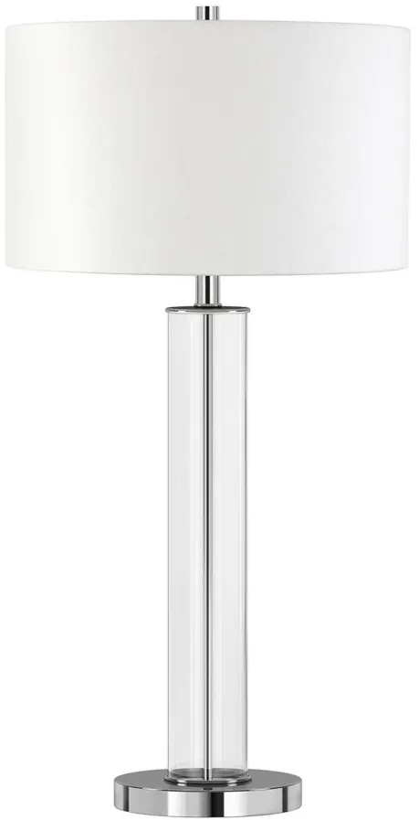 Bellamy Clear Glass Table Lamp in Clear Glass/Polished Nickel by Hudson & Canal