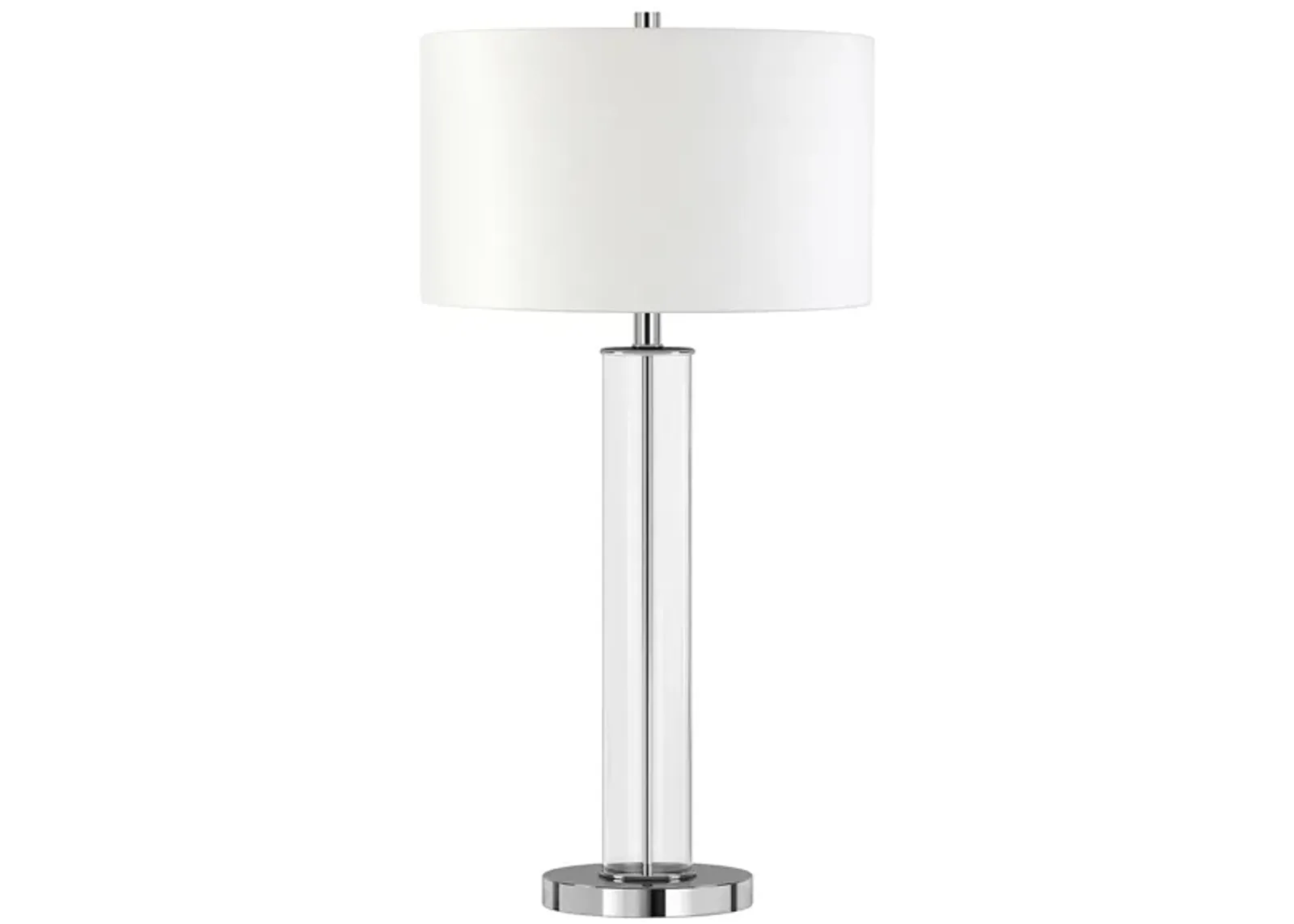 Bellamy Clear Glass Table Lamp in Clear Glass/Polished Nickel by Hudson & Canal