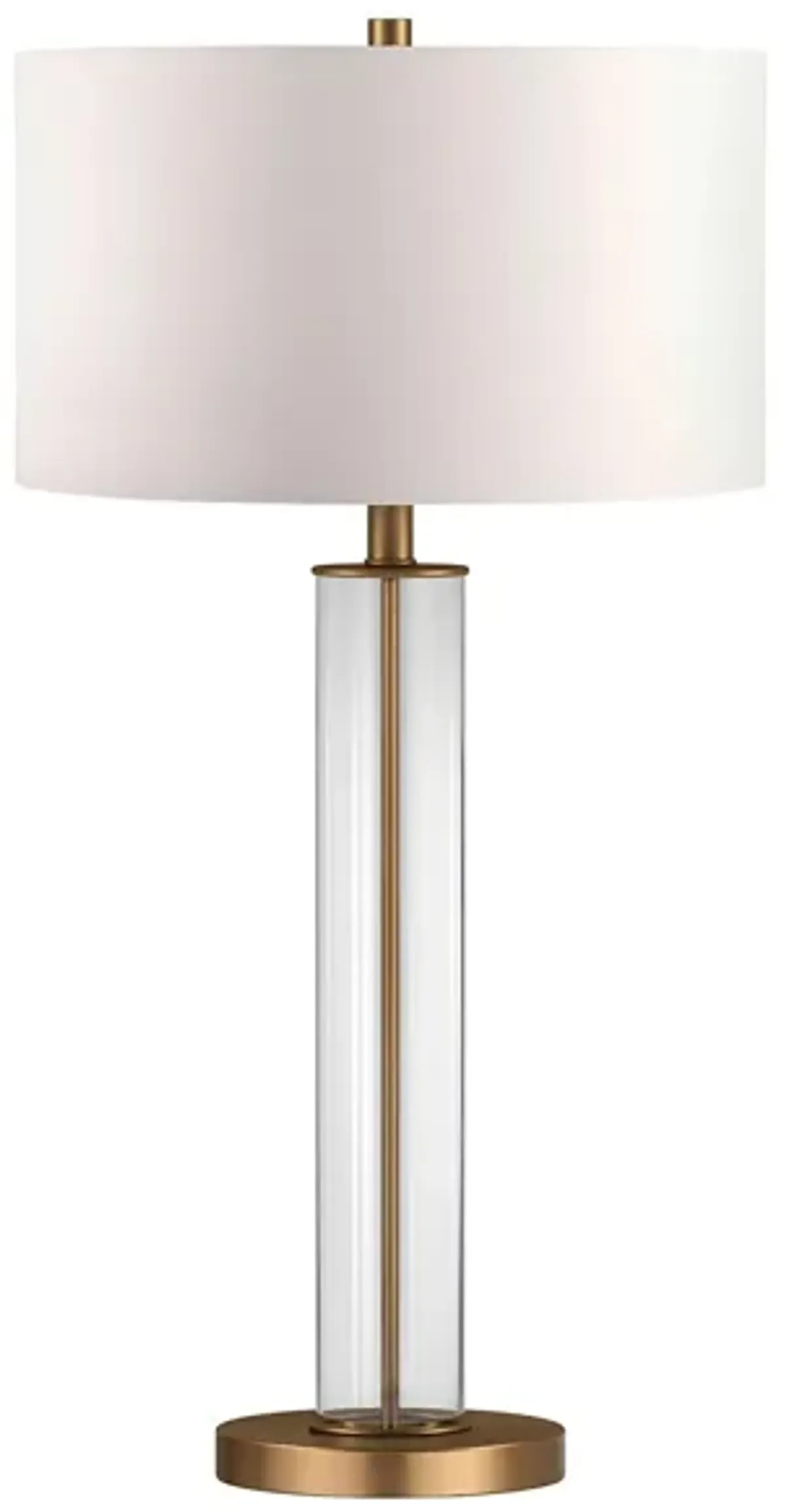 Bellamy Clear Glass Table Lamp in Clear Glass/Brass by Hudson & Canal