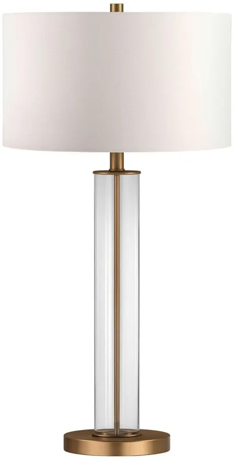 Bellamy Clear Glass Table Lamp in Clear Glass/Brass by Hudson & Canal