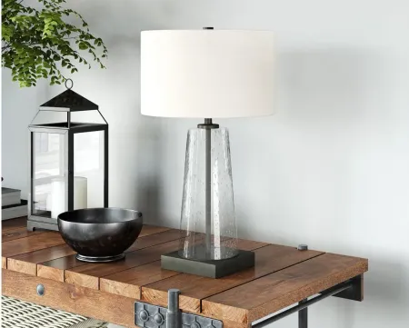 Carrington Table Lamp in Seeded Glass/Blackened Bronze by Hudson & Canal