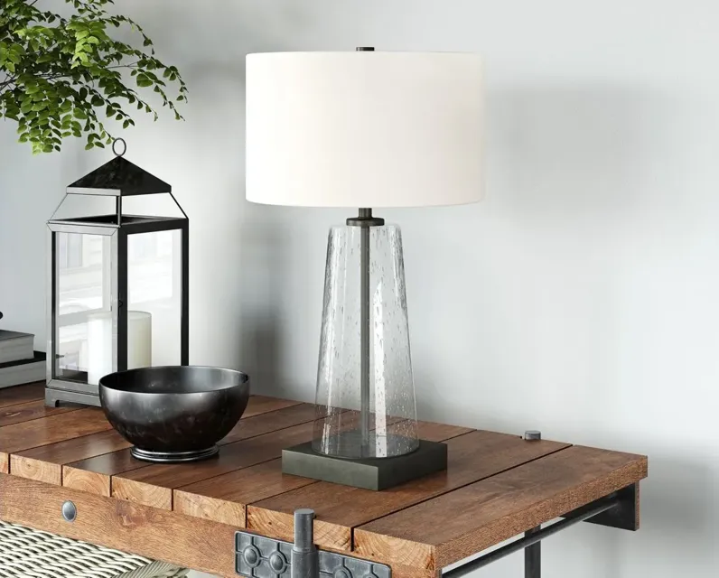 Carrington Table Lamp in Seeded Glass/Blackened Bronze by Hudson & Canal