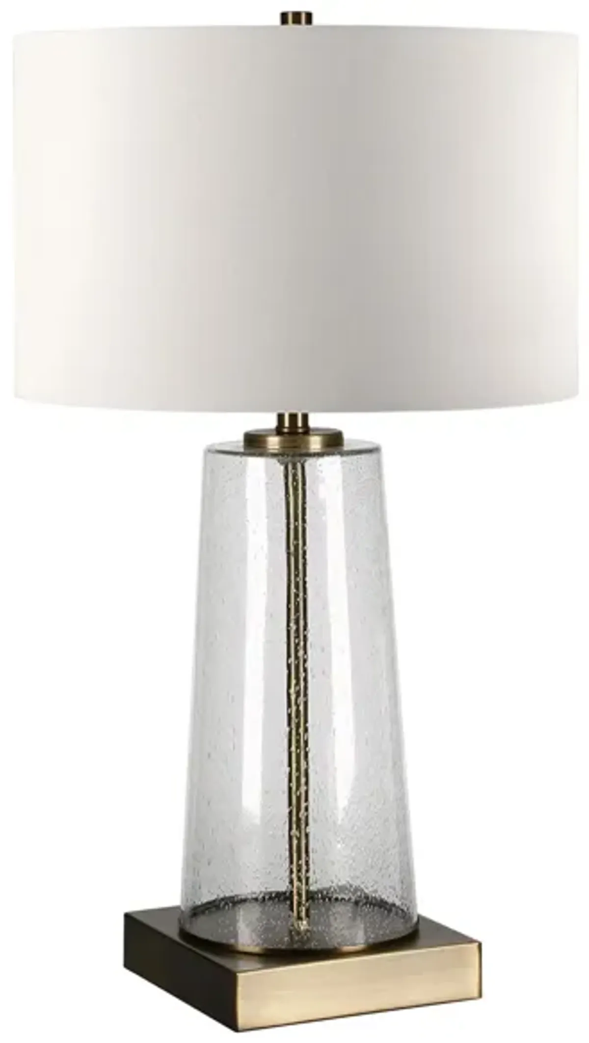 Carrington Tapered Table Lamp in Seeded Glass/Brass by Hudson & Canal