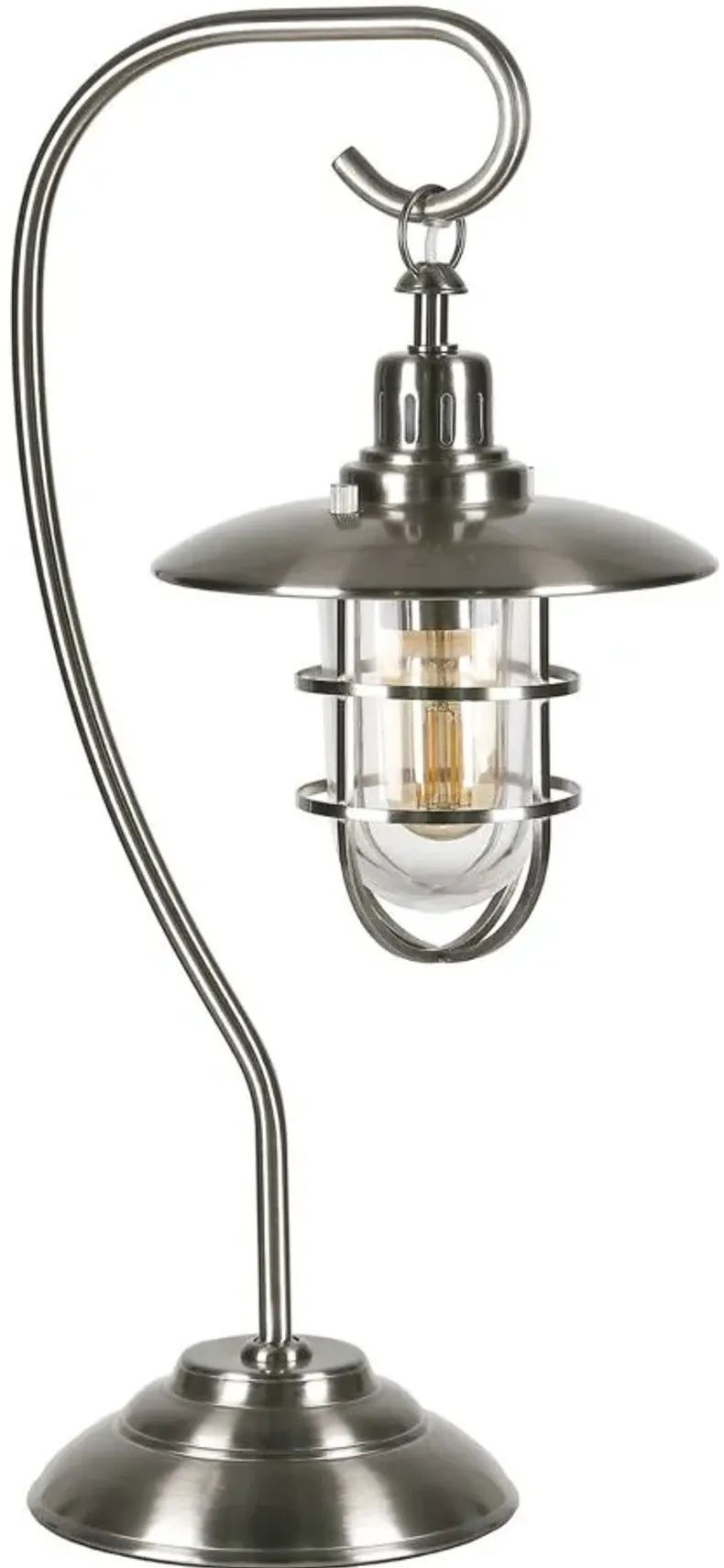 Darwin Nautical Lantern Lamp in Brushed Nickel by Hudson & Canal