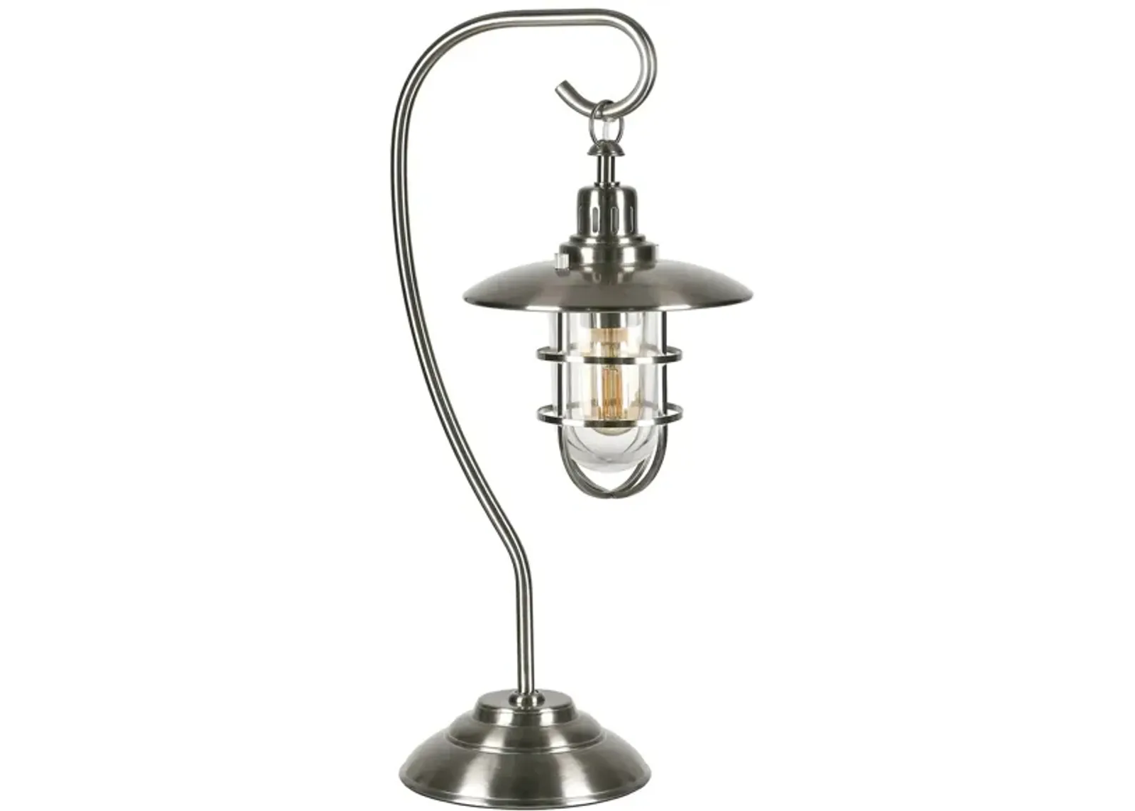 Darwin Nautical Lantern Lamp in Brushed Nickel by Hudson & Canal