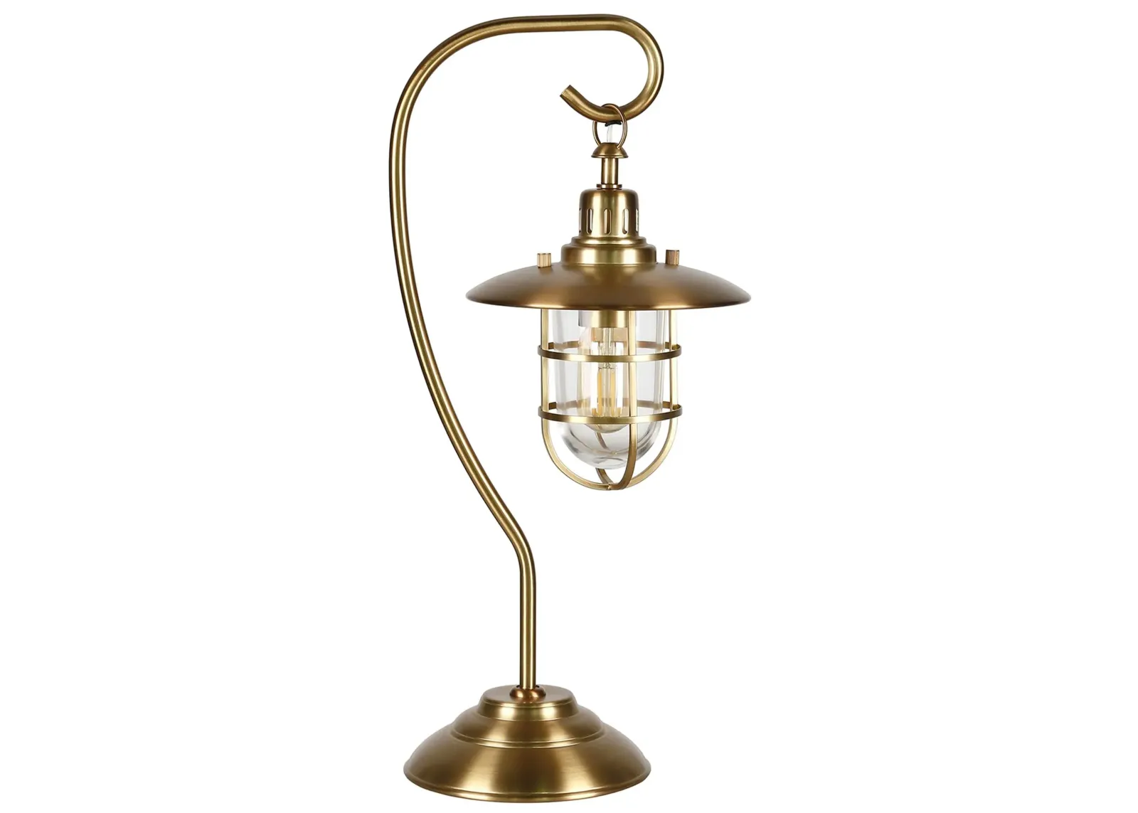 Darwin Nautical Lantern Lamp in Antique Brass by Hudson & Canal