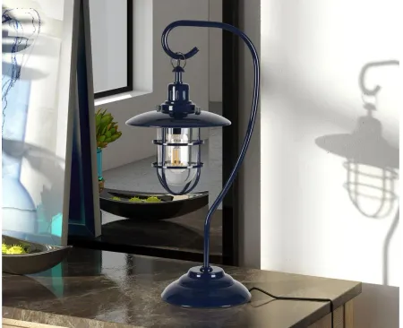 Darwin Nautical Lantern Lamp in Navy Blue by Hudson & Canal