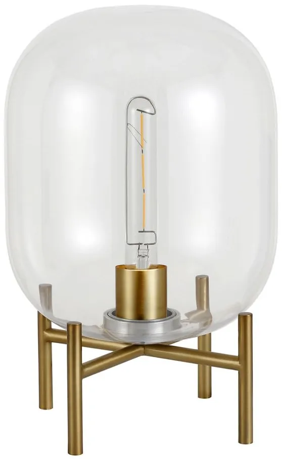 Farnham Clear Glass Globe Table Lamp in Brass by Hudson & Canal