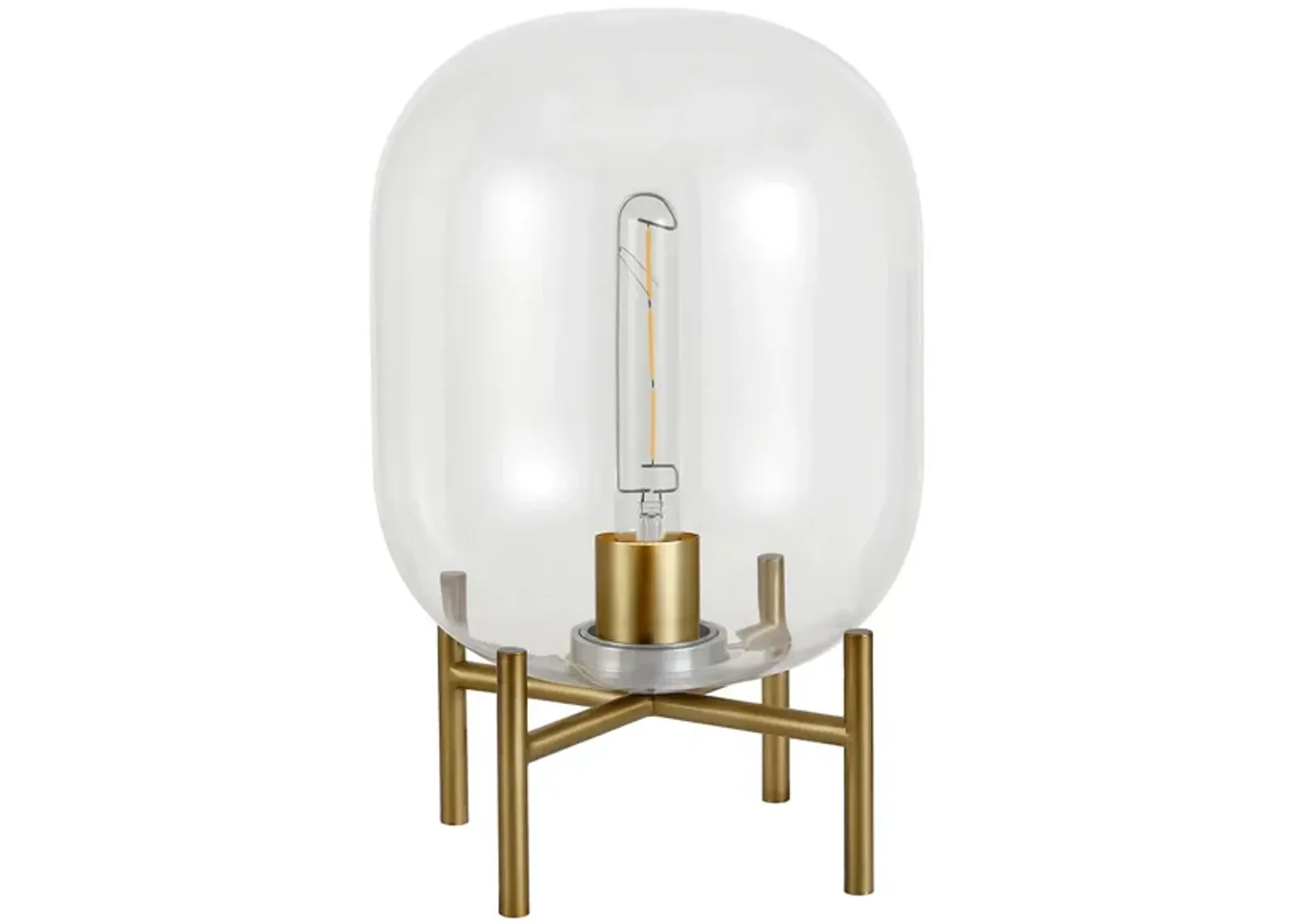 Farnham Clear Glass Globe Table Lamp in Brass by Hudson & Canal