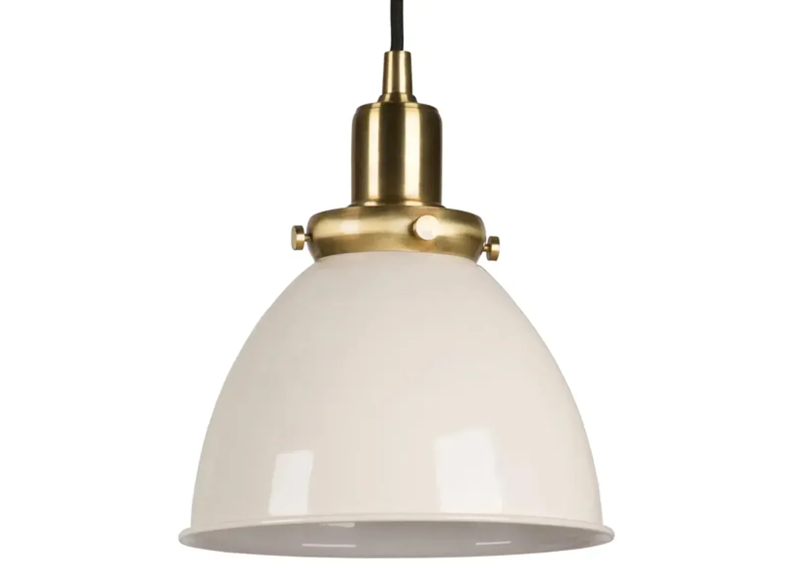 Pari Metal Pendant in Pearled White/Brass by Hudson & Canal