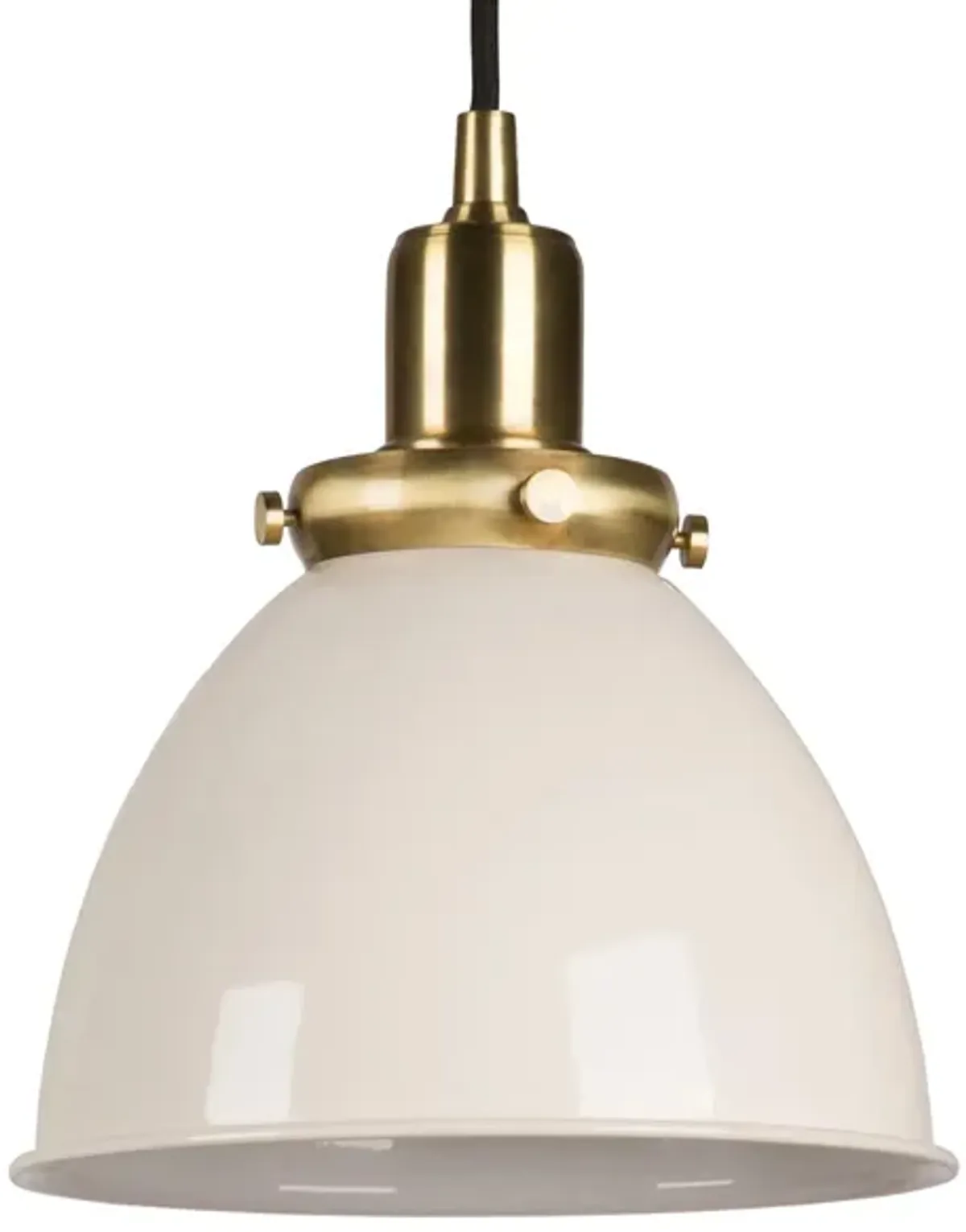 Pari Metal Pendant in Pearled White/Brass by Hudson & Canal