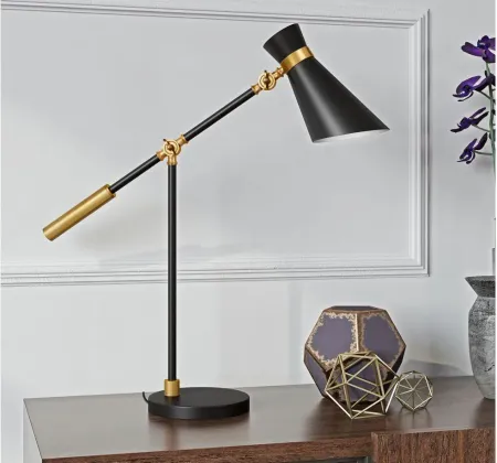Edmund Table Lamp in Black/Brass by Hudson & Canal