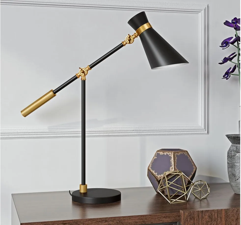 Edmund Table Lamp in Black/Brass by Hudson & Canal