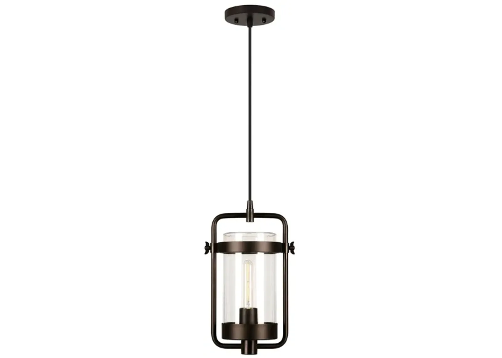 Albini Industrial Pendant in Blackened Bronze by Hudson & Canal