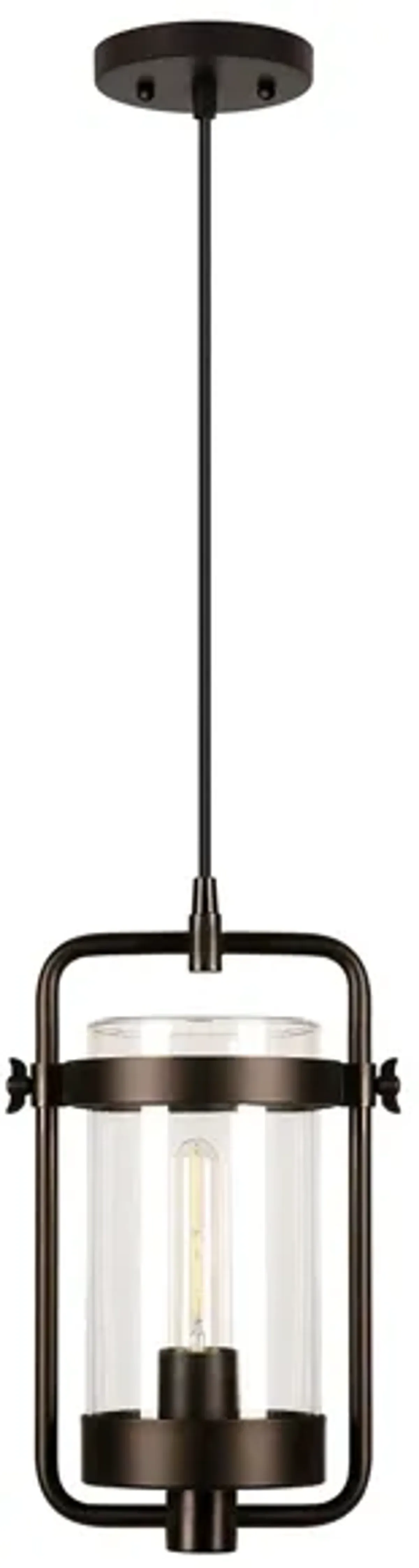 Albini Industrial Pendant in Blackened Bronze by Hudson & Canal