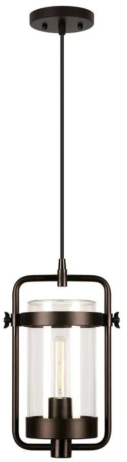 Albini Industrial Pendant in Blackened Bronze by Hudson & Canal