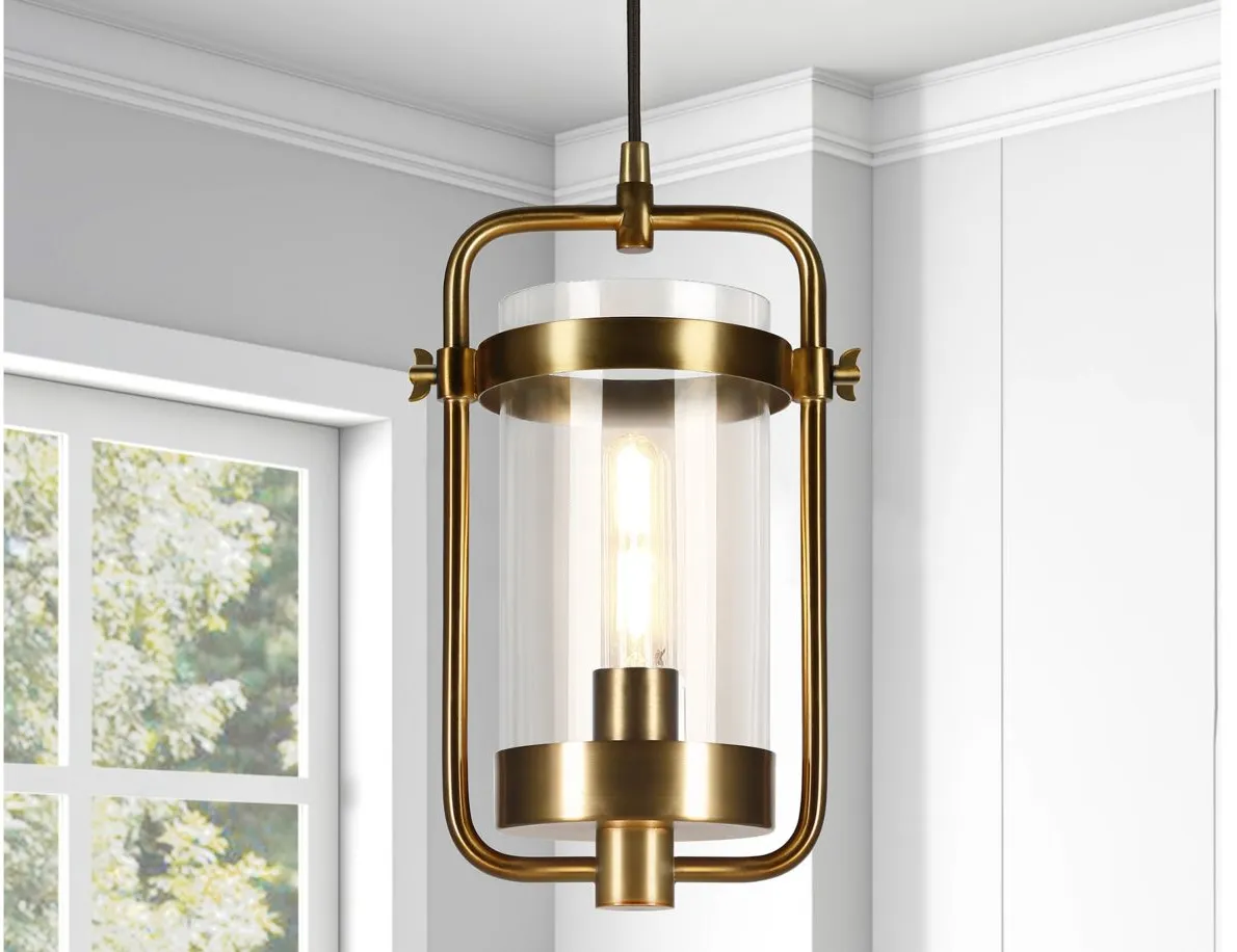 Albini Industrial Pendant in Brass by Hudson & Canal