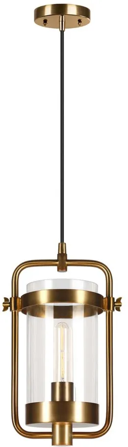 Albini Industrial Pendant in Brass by Hudson & Canal