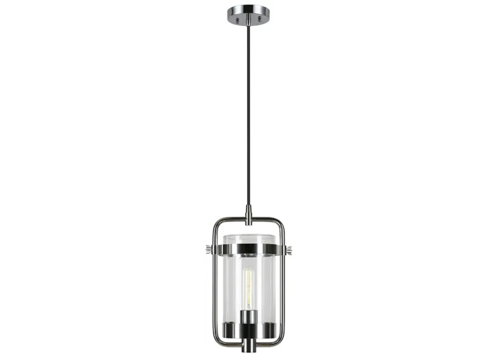 Albini Industrial Pendant in Polished Nickel by Hudson & Canal