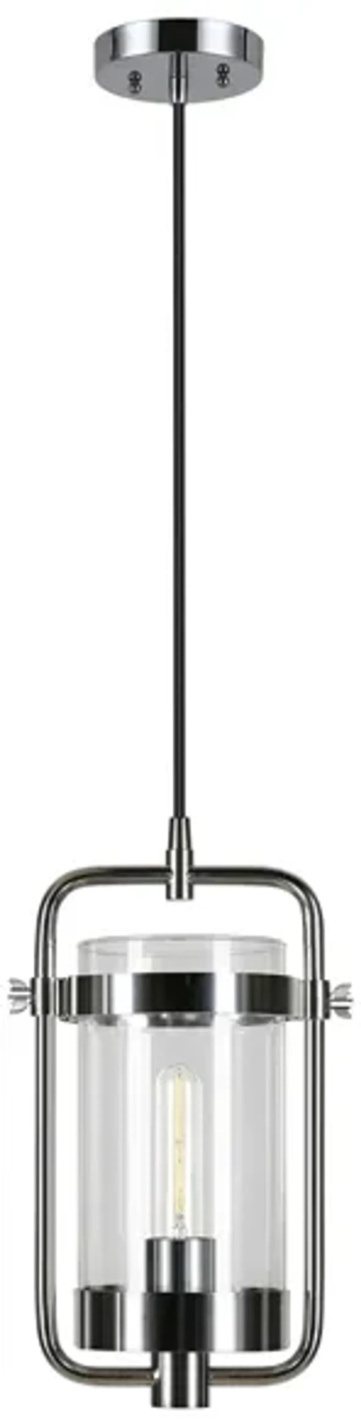 Albini Industrial Pendant in Polished Nickel by Hudson & Canal