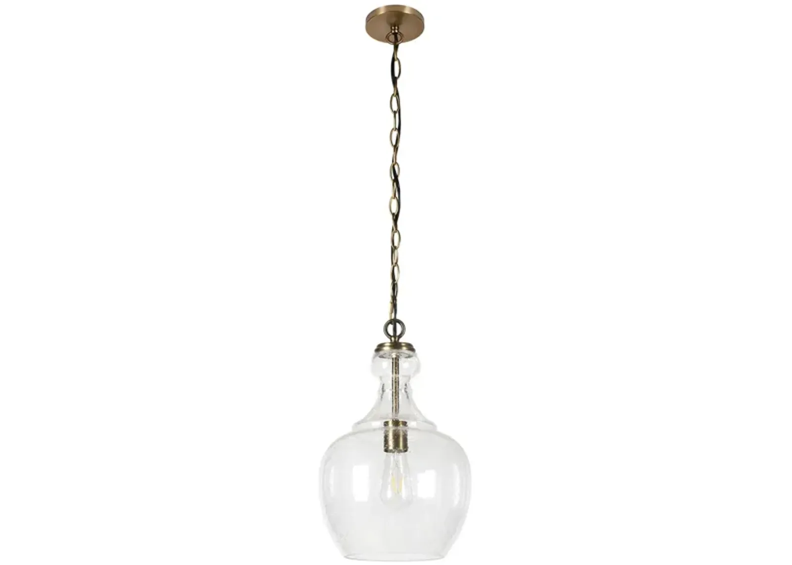 Santos Seeded Glass Pendant in Brass by Hudson & Canal