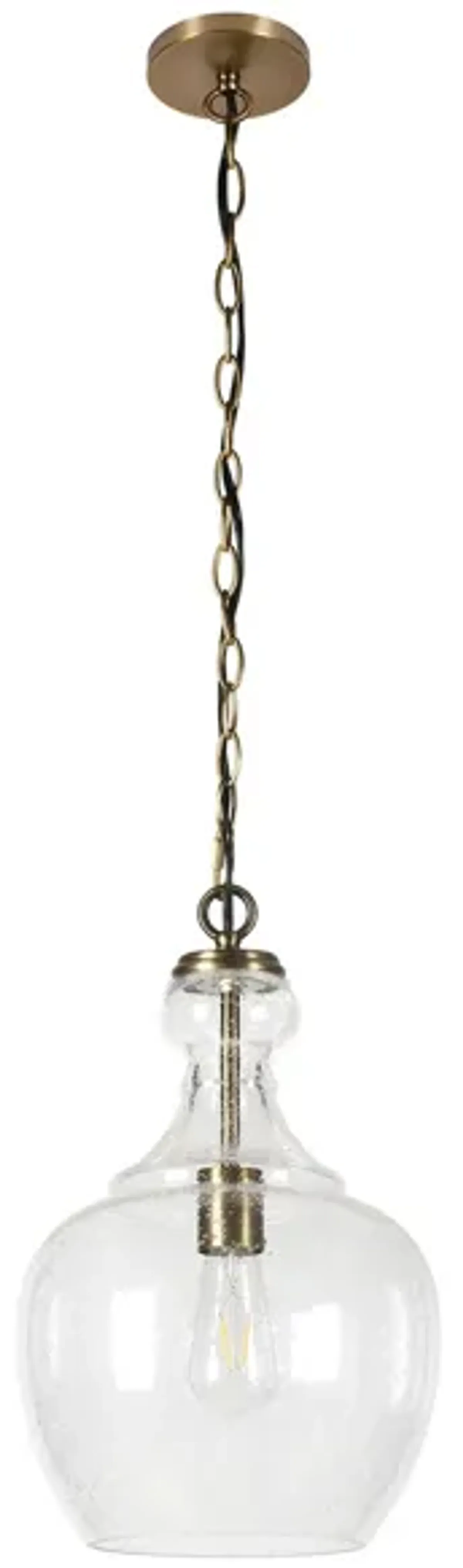 Santos Seeded Glass Pendant in Brass by Hudson & Canal