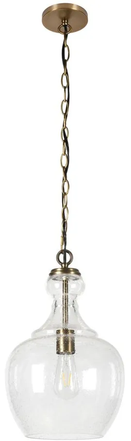 Santos Seeded Glass Pendant in Brass by Hudson & Canal