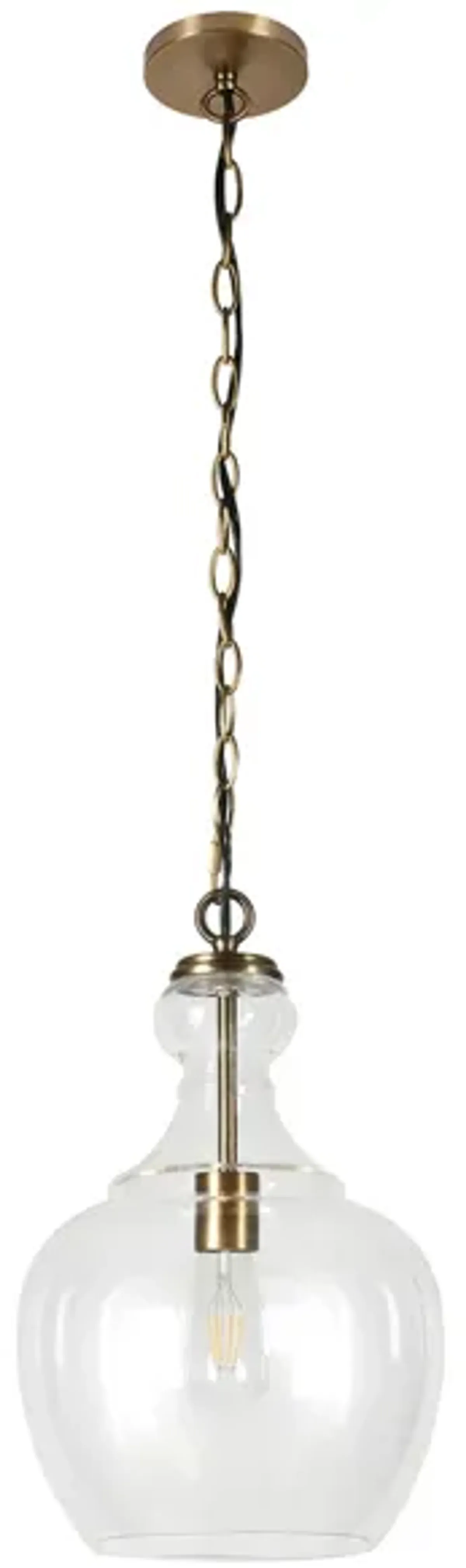 Santos Clear Glass Pendant in Brass by Hudson & Canal