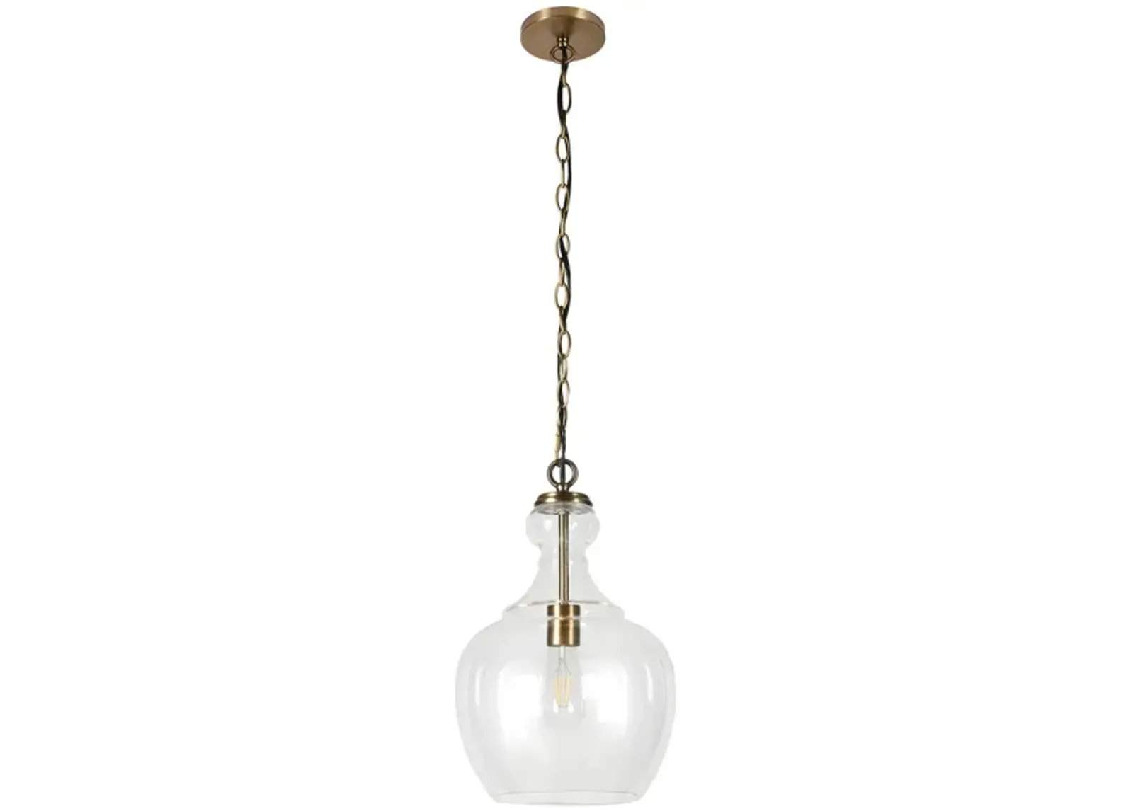 Santos Clear Glass Pendant in Brass by Hudson & Canal