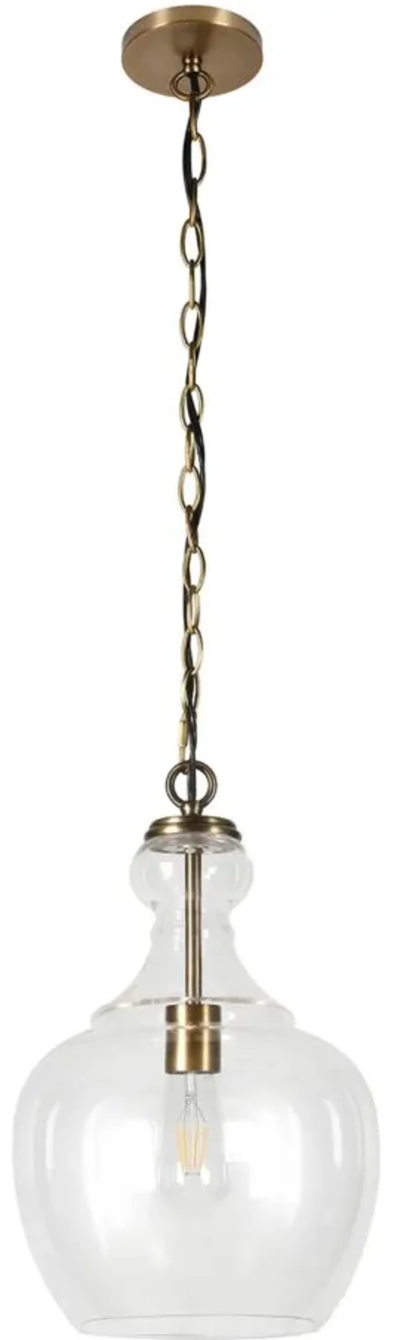 Santos Clear Glass Pendant in Brass by Hudson & Canal